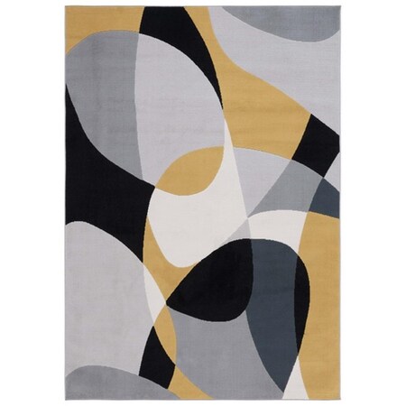 Safavieh 4 x 6 ft. Odyssey Modern Power Loomed Rectangle Area Rug Grey & Gold - Black ODY824G-4